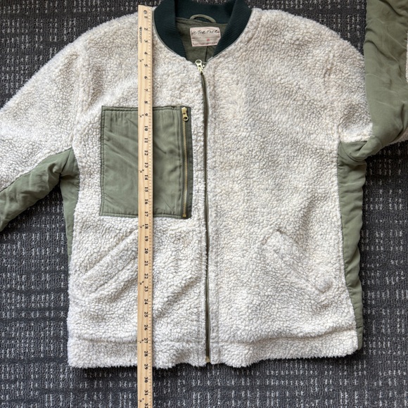 FREE PEOPLE Rivington Sherpa Jacket We the Free Desert Combo Green Cream | XL - Picture 13 of 16